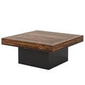 35.4 Inches Farmhouse Square LED Coffee Table – Rustic
