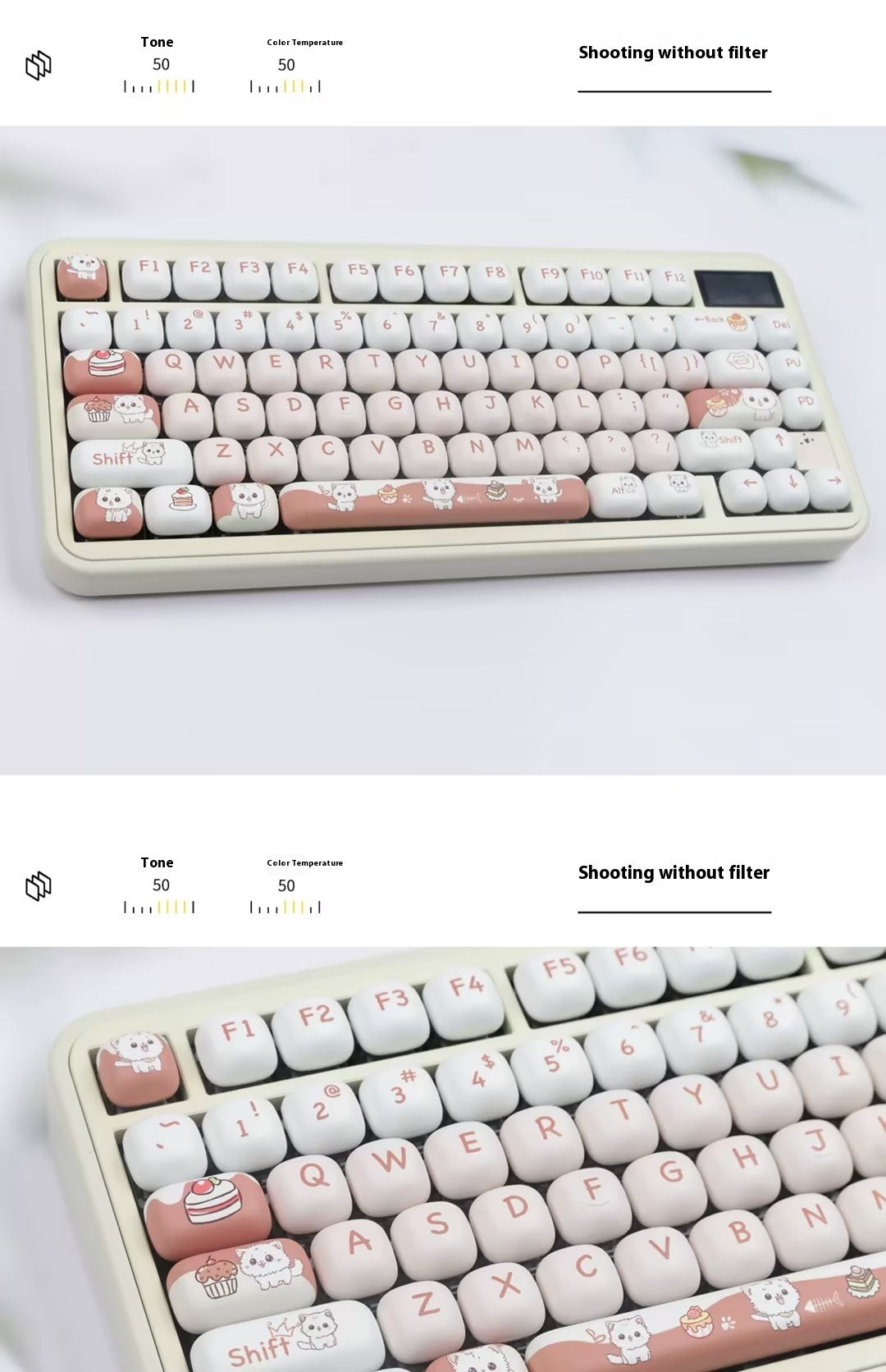 Cartoon Cute Dessert Cat Sublimation Key Cap