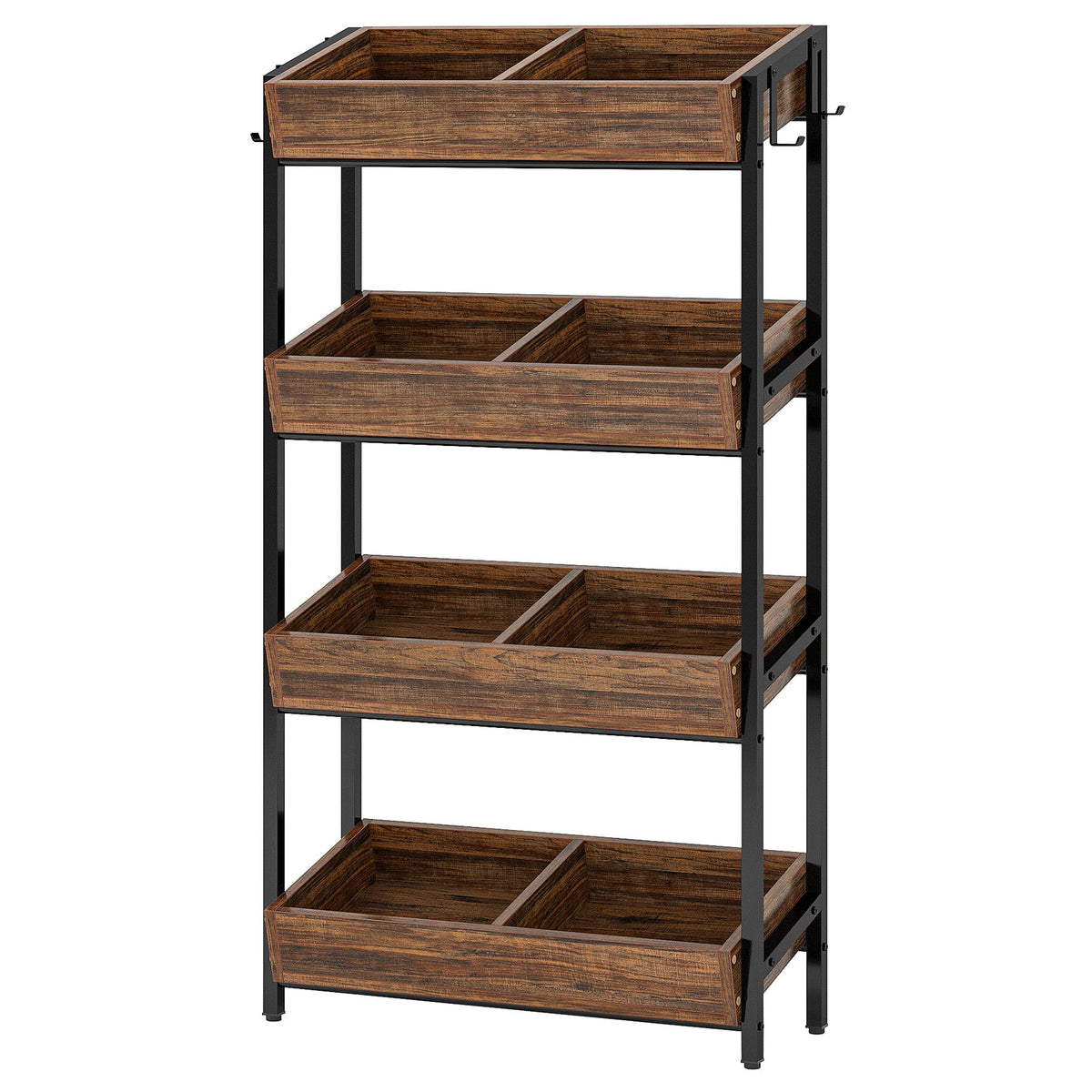30 Inches 4-Tier Retail Display Rack with Hooks