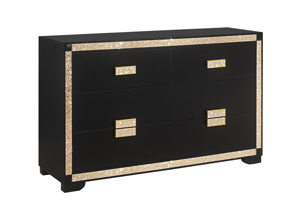 Lively Black/Gold Dresser