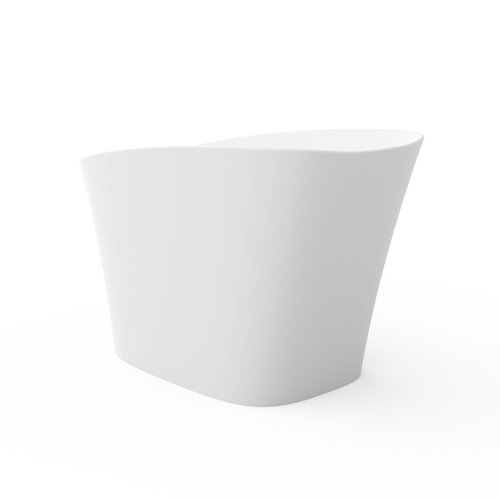 51-Inch Freestanding Solid Surface Deep Soaking Bathtub with Seat