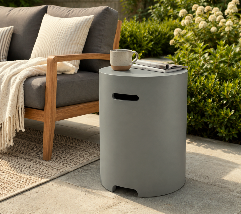 Propane Tank Cover Table - Lightweight Concrete Design