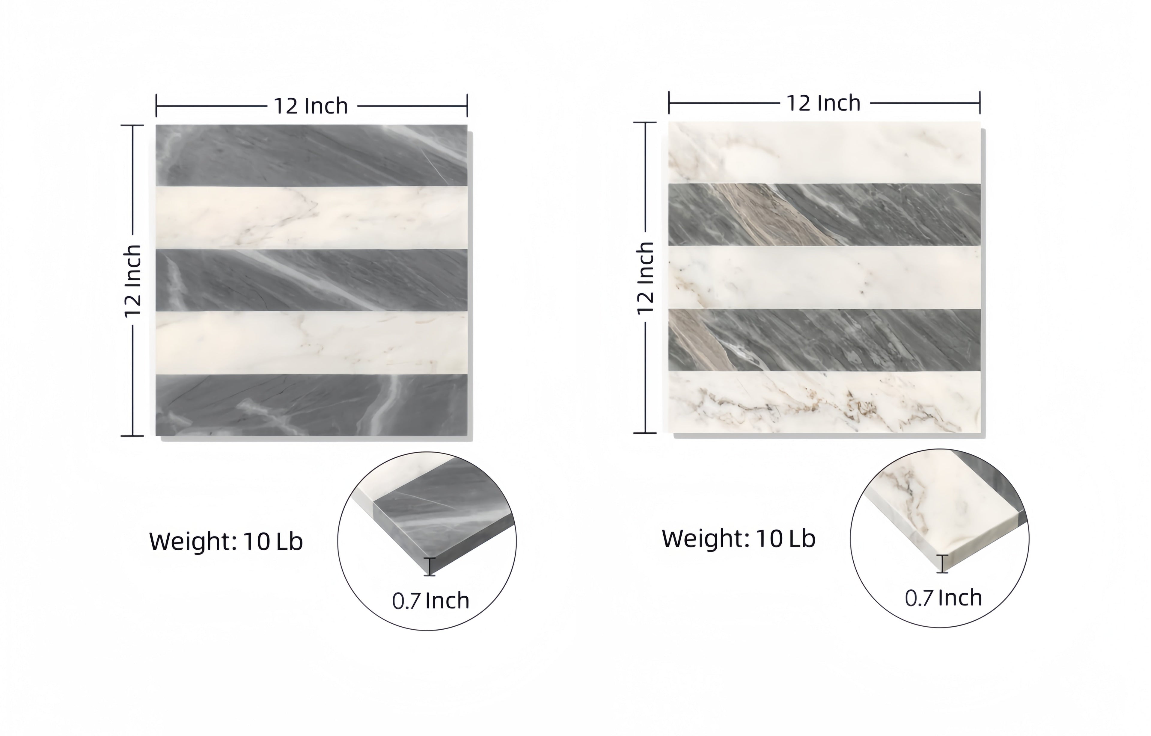 12x12 White Gray Waterjet Marble Tiles