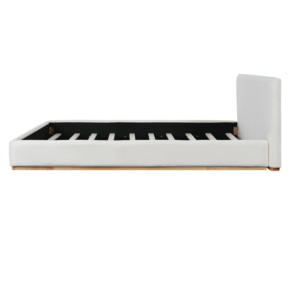 Elegant Upholstered Bed With Solid Wood Frame - King