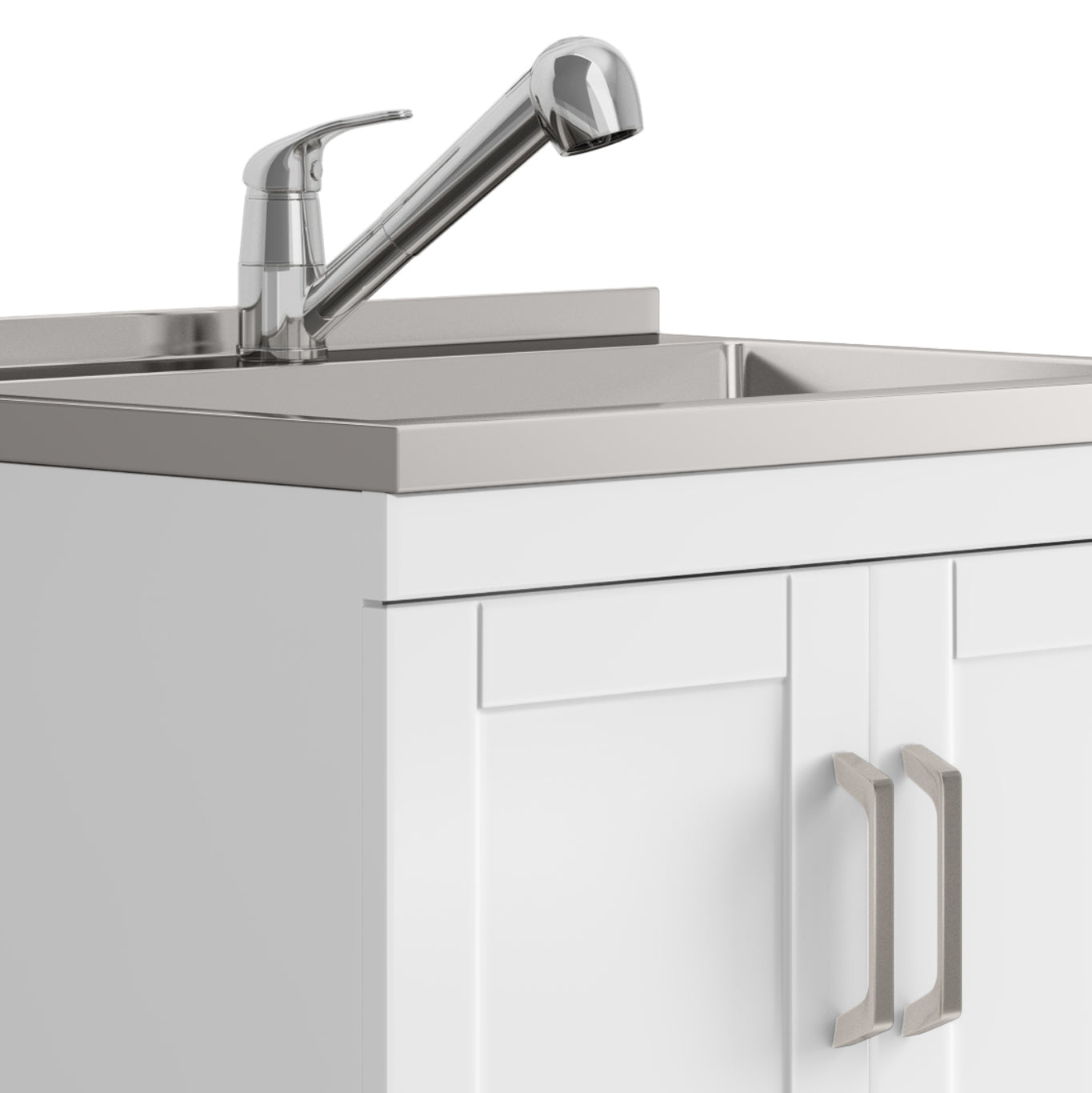 Kyle 28" Laundry Cabinet with Faucet and Stainless Steel Sink