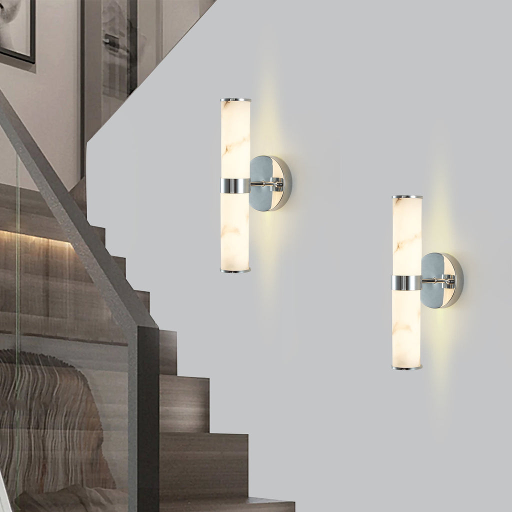 Resin Imitation Marble Wall Sconces Set of 2