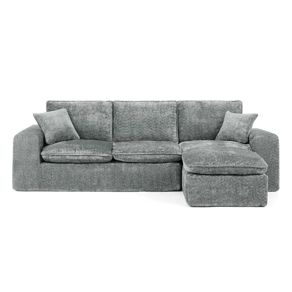 107'' Modern Boucle Sectional Sofa with Reversible Chaise
