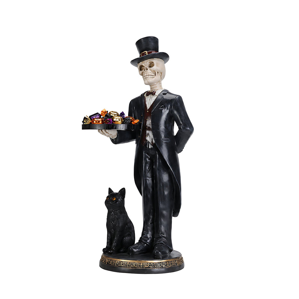 Halloween Skeleton Butler Floor Statue