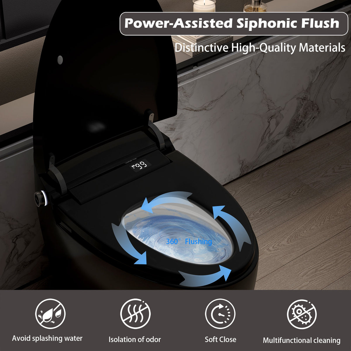 Smart Toilet with Bidet Built-In, ADA One-Piece