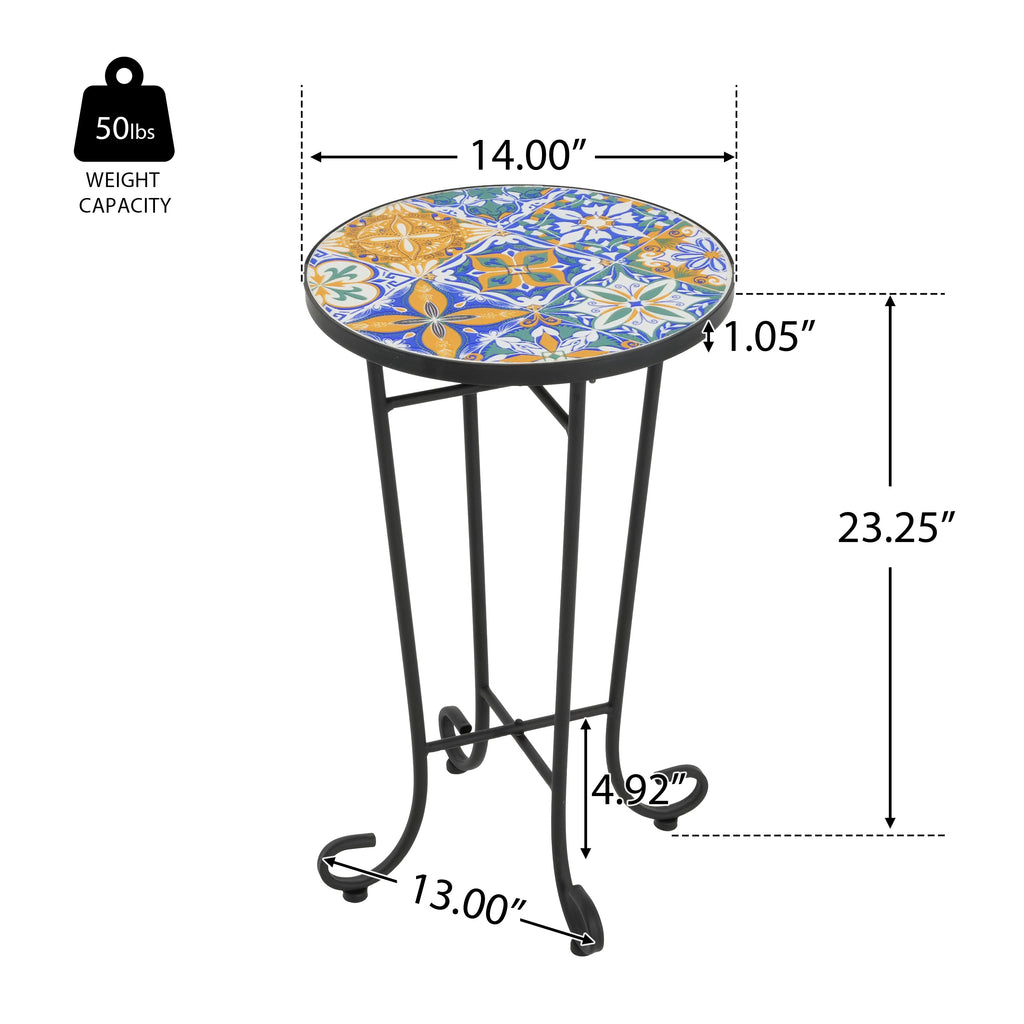 Colorful Black Patio Side Table