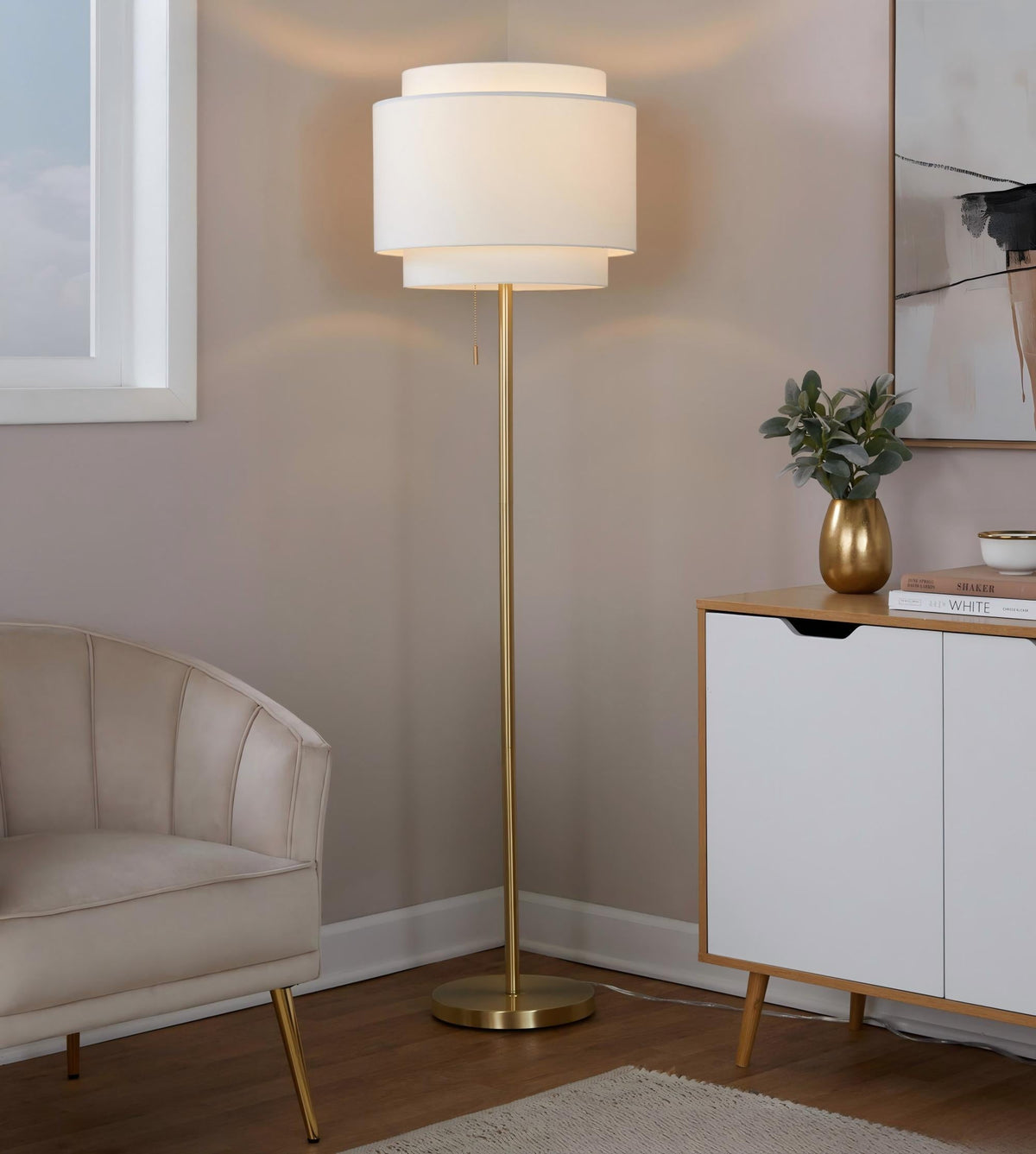 Tier 64" Contemporary Metal Floor Lamp
