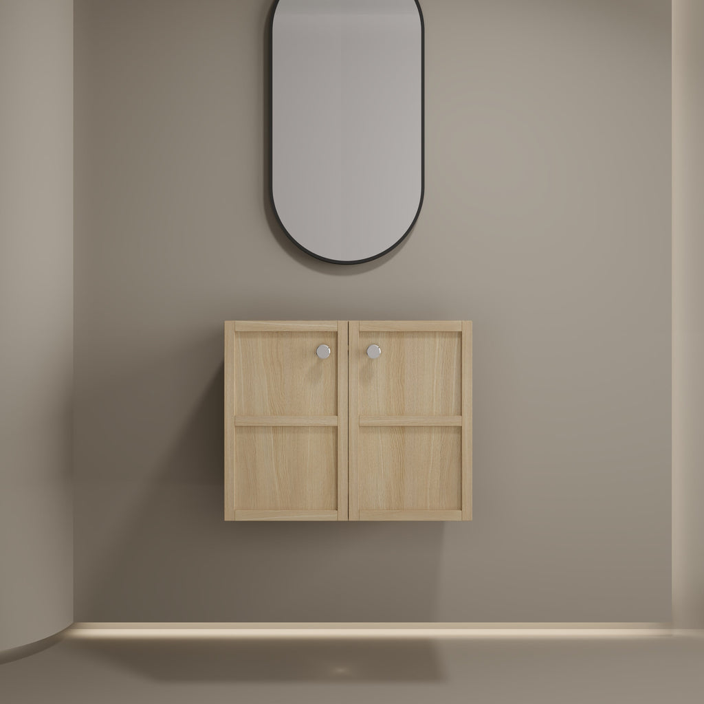 24" Wall-Mounted Bathroom Vanity, 2-Soft Closing Door