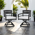 Outdoor Patio Aluminum Swivel Rocker 2PCS with Outdoor-grade Sunbrella Fabric Cushions, Ember