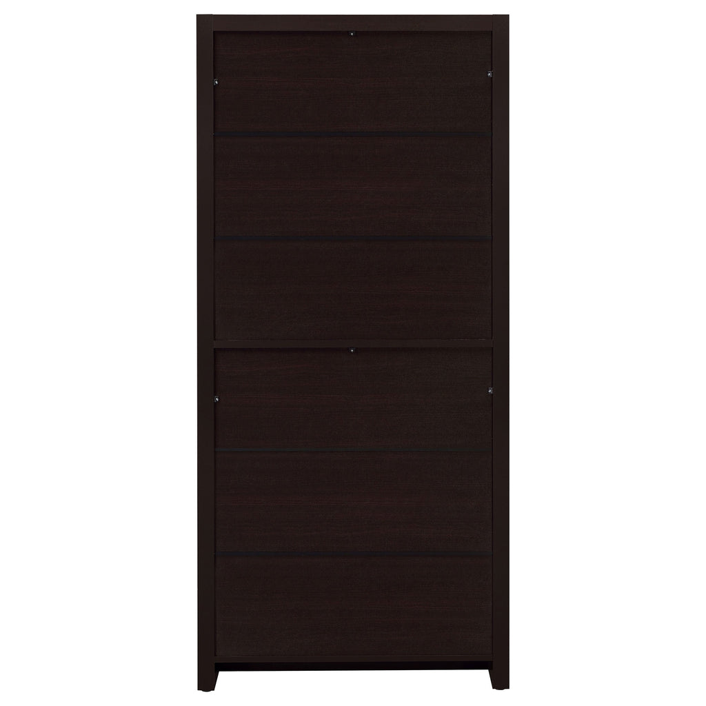 Maureen Cappuccino 5-Shelf Bookcase with Drawer