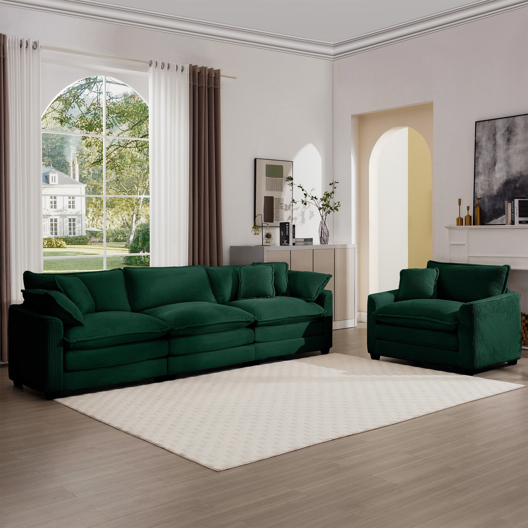 Mid-Century Modern Sectional Set of Two