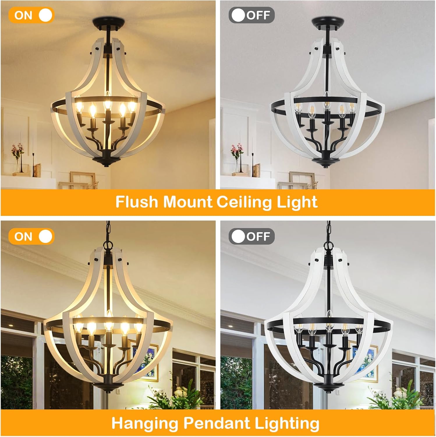 5-Light Farmhouse Chandelier