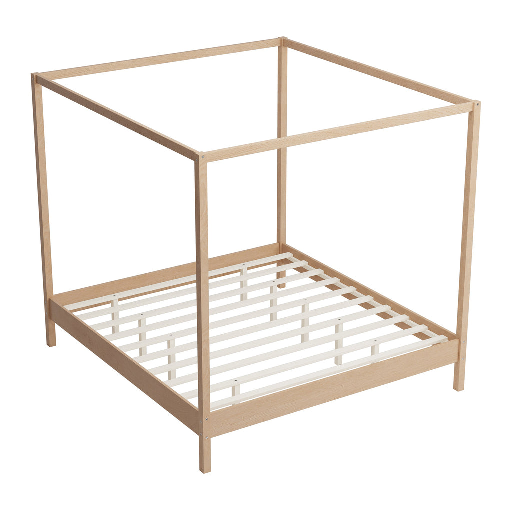 Solid Wood King Size Canopy Bed Frame