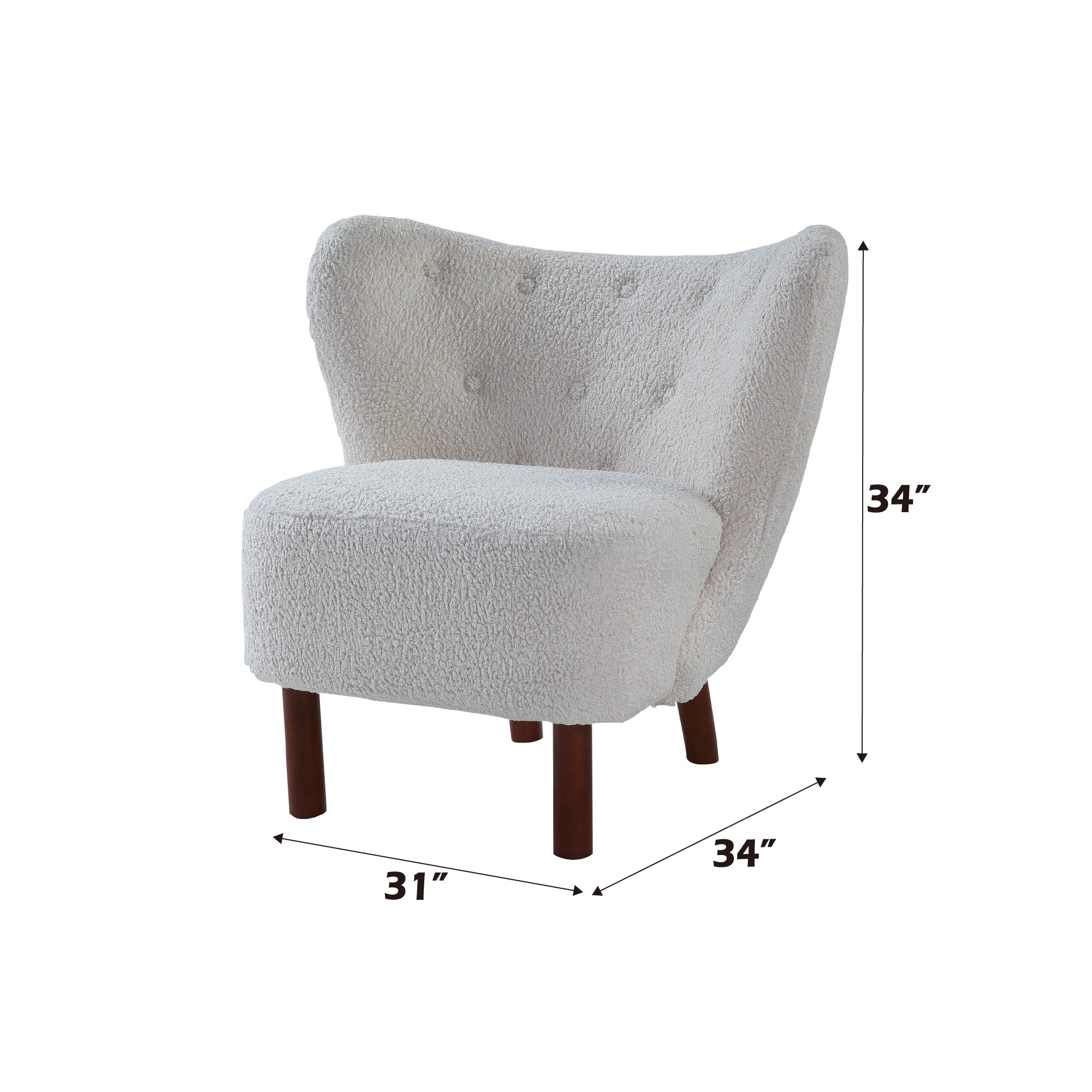 Zusud White Teddy Sherpa Accent Chair