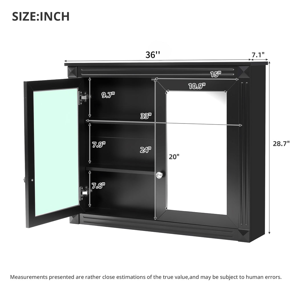 36'' x 28'' Modern Medicine Cabinet with Mirrors