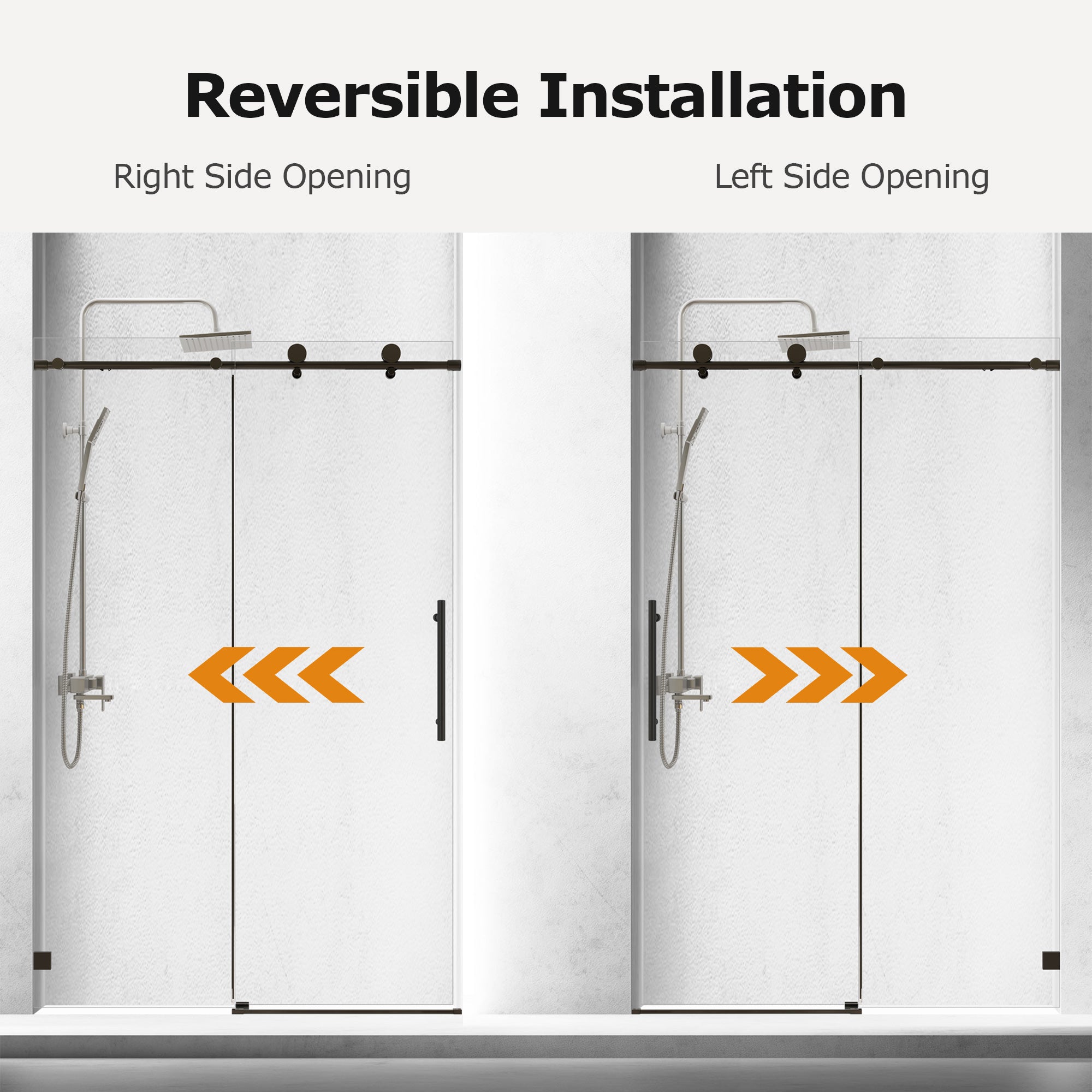 46-48" W * 76" H Frameless Single Sliding Shower Doors