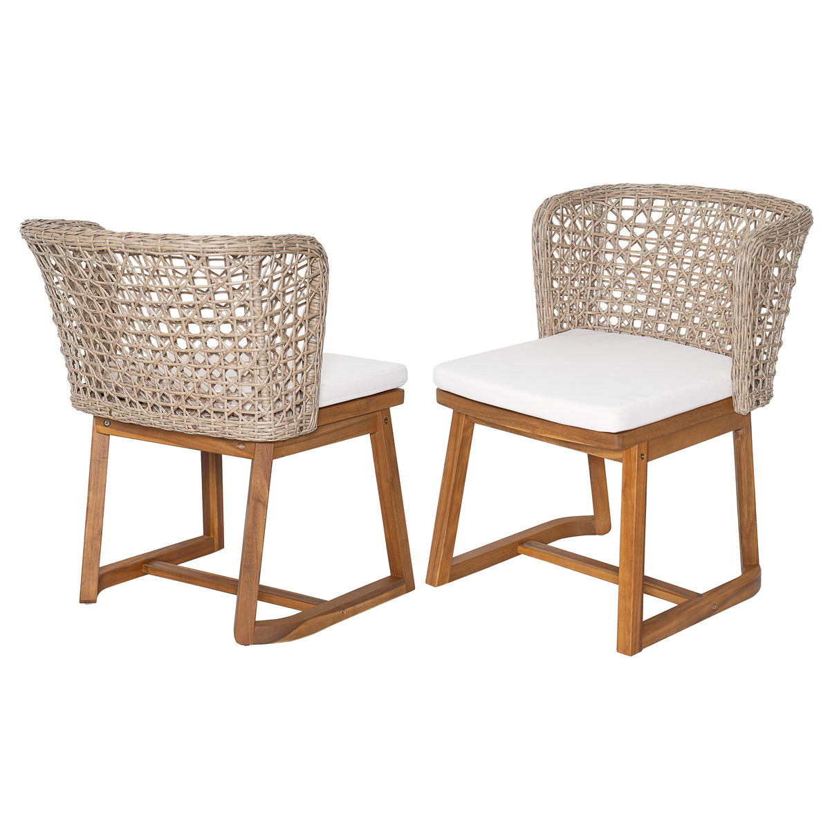 Outdoor Acacia Wood Dining Chairs (Set of 2)