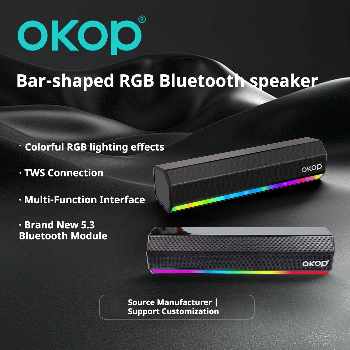 KP-557 Bluetooth Speaker With RGB Colorful Lights Home Soundbar With Wireless Bluetooth Deep Bass High-Fidelity Surround Sound And Card Playback Support