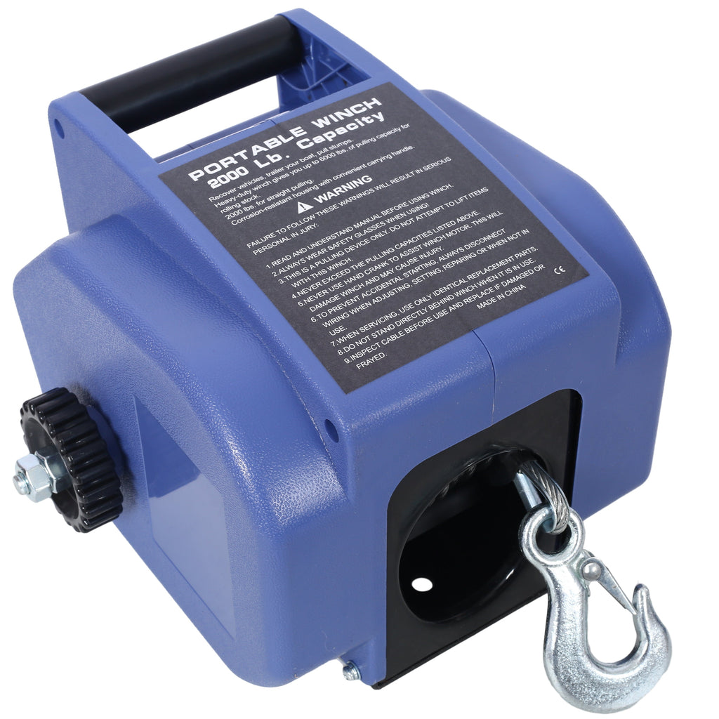 12V 2000lbs Reversible Electric Trailer Winch