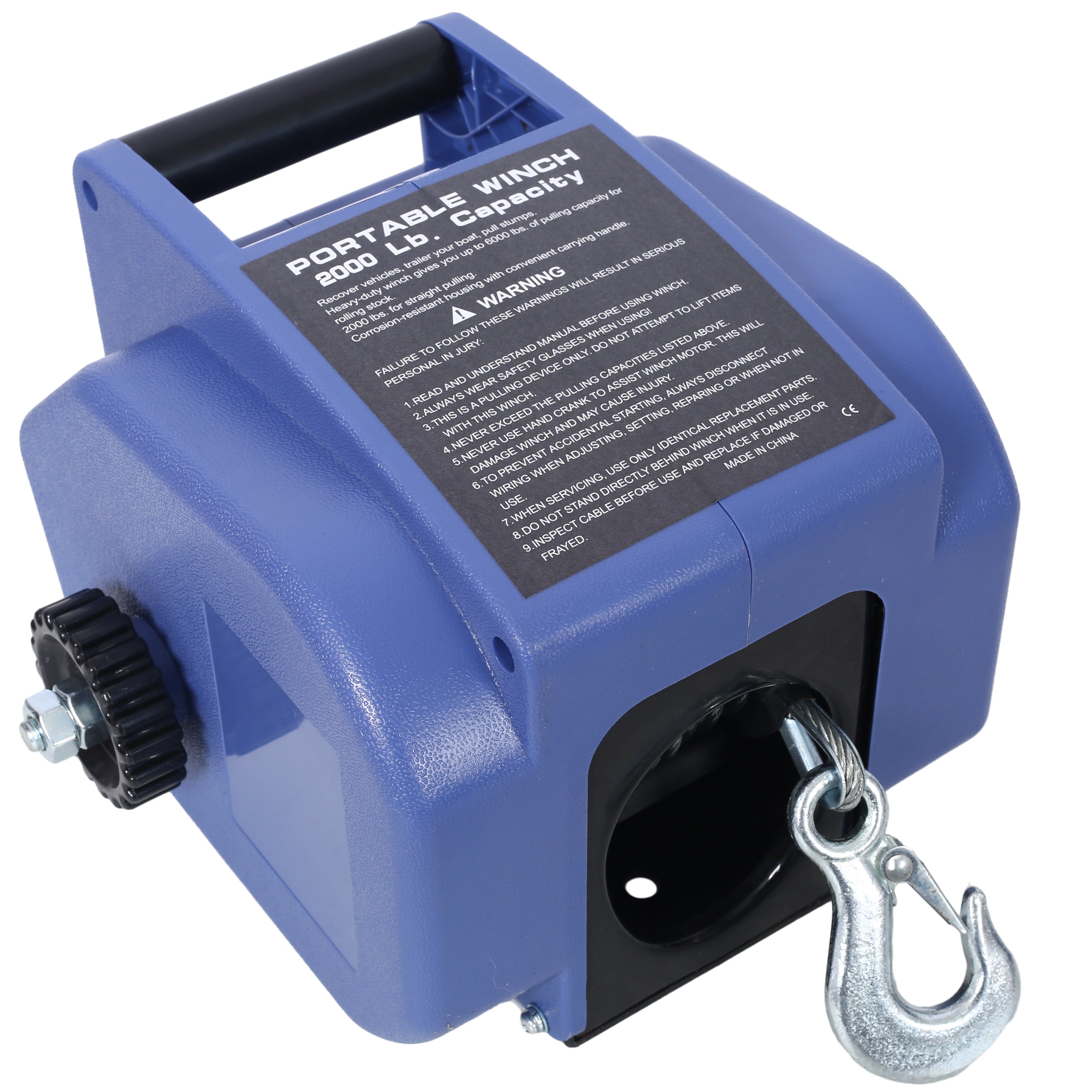 12V 2000lbs Reversible Electric Trailer Winch