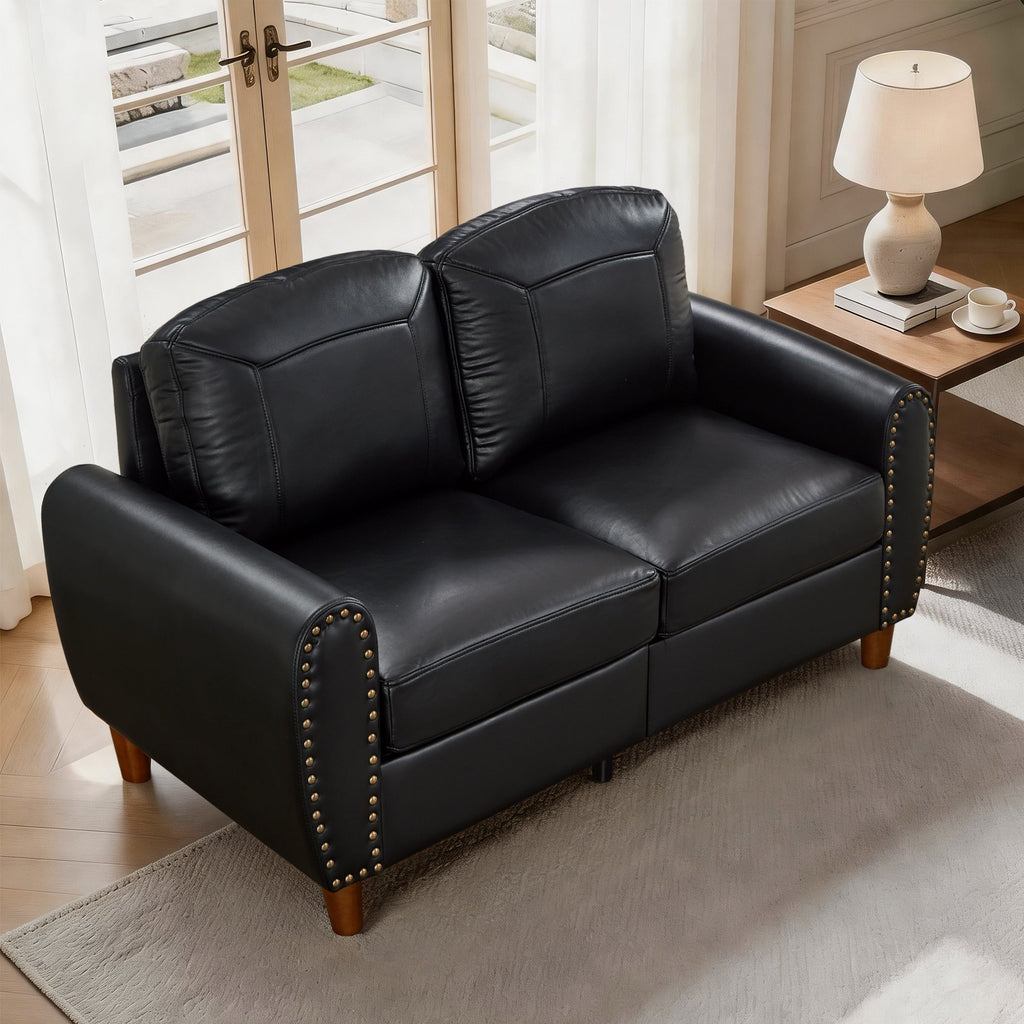 Classic 59" Faux Leather Loveseat