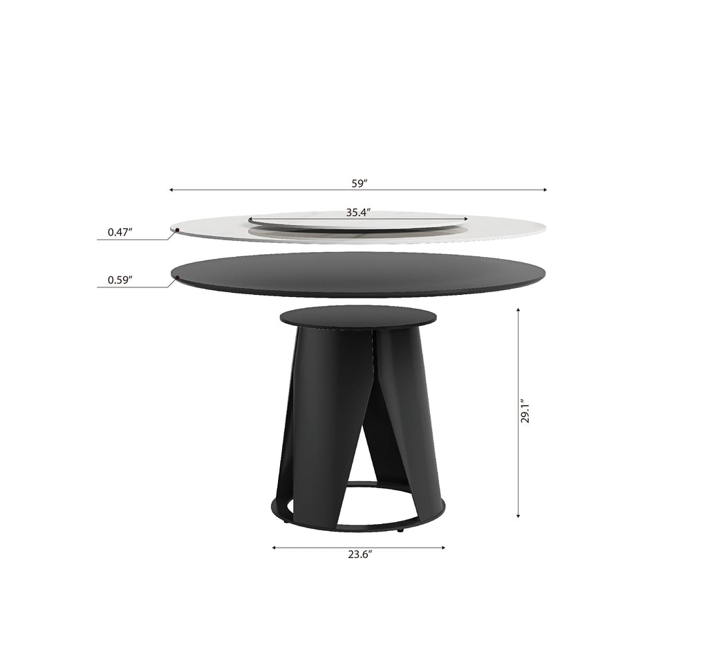 59" Modern Sintered Stone Dining Table