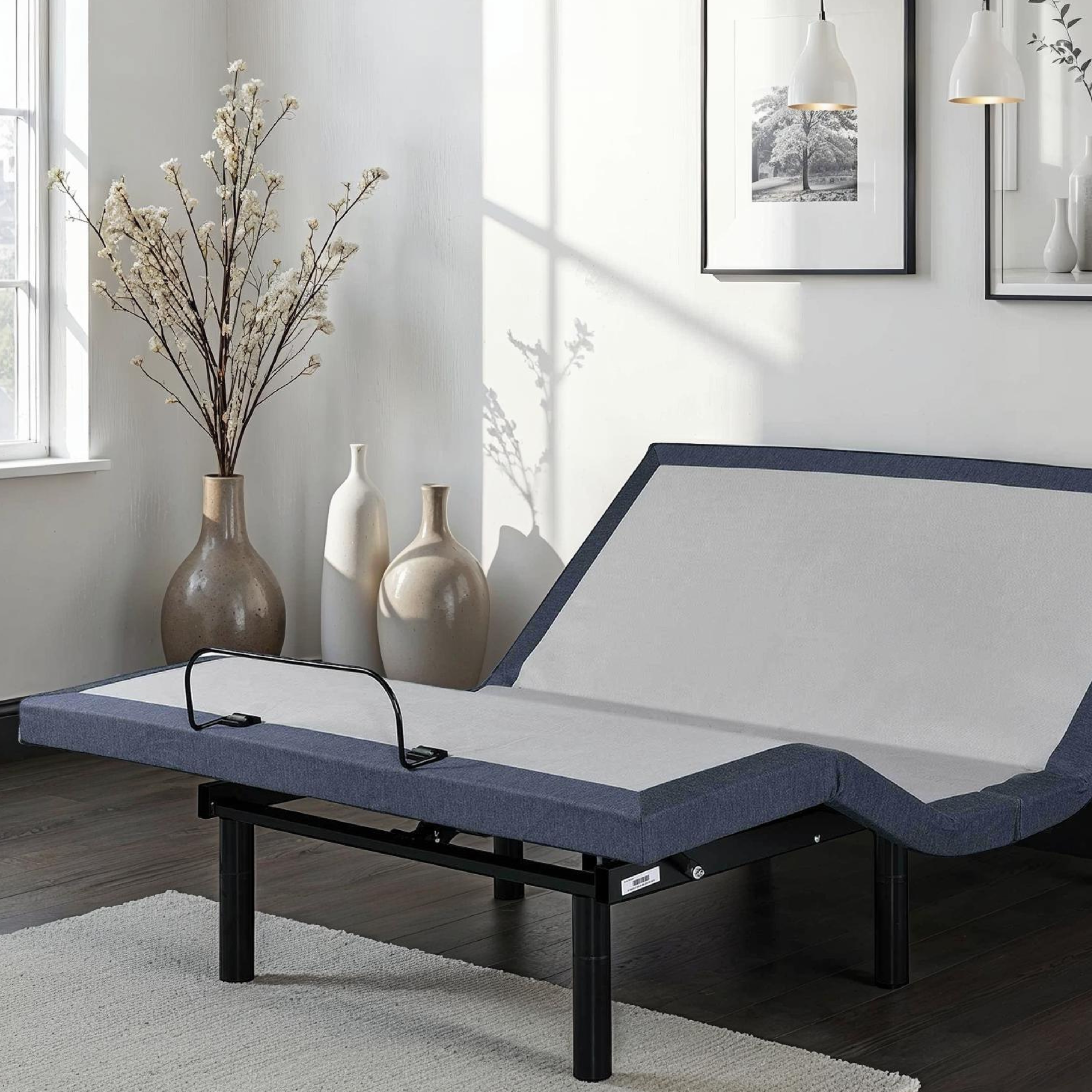 Full Adjustable Bed Base with Three Vibration Modes and Head and Foot Position Adjustments