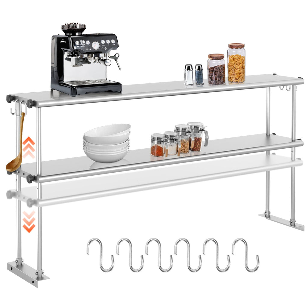 Stainless Steel Adjustable Kitchen Shelf - 60 Inch