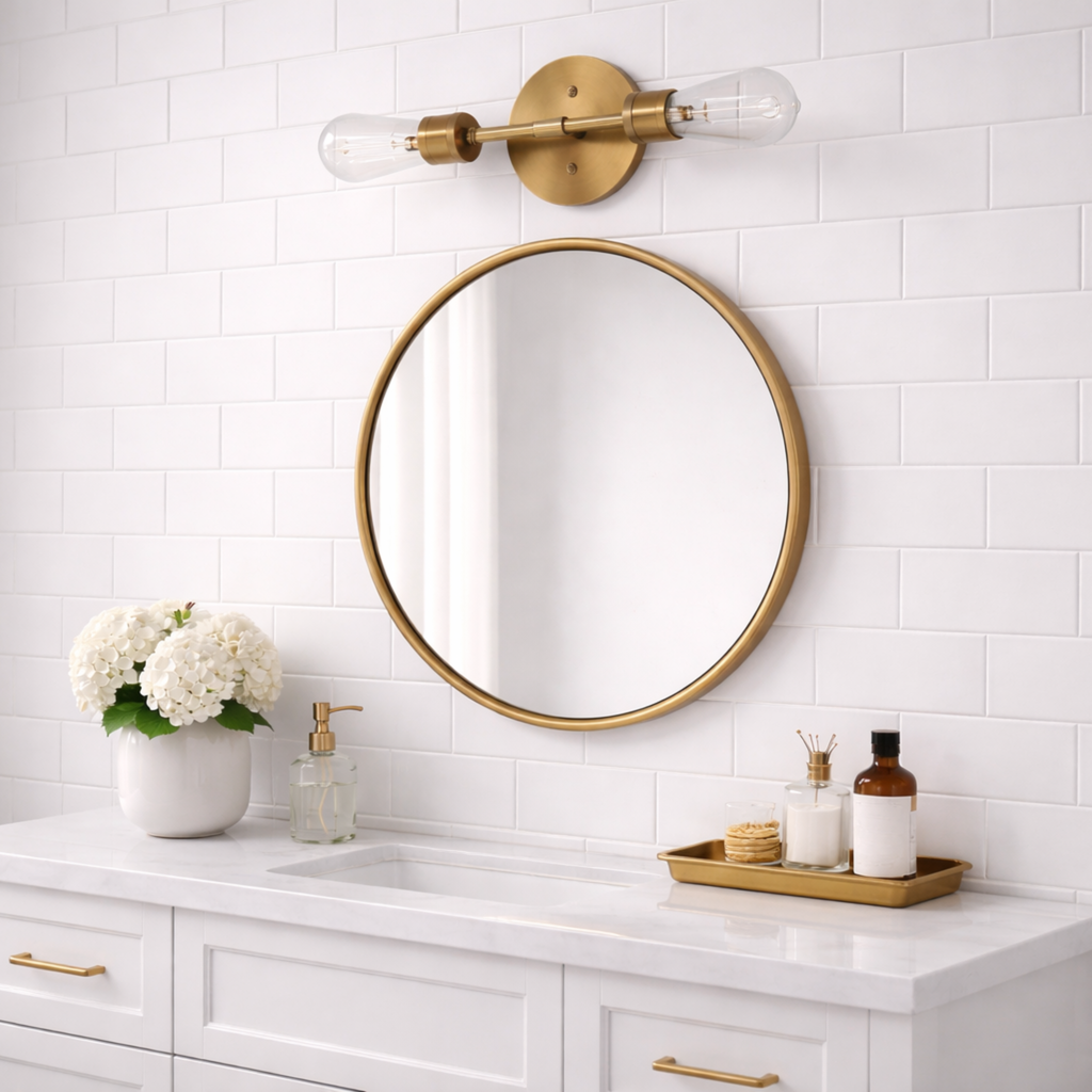 Reverie Double Lights Bathroom Wall Sconce