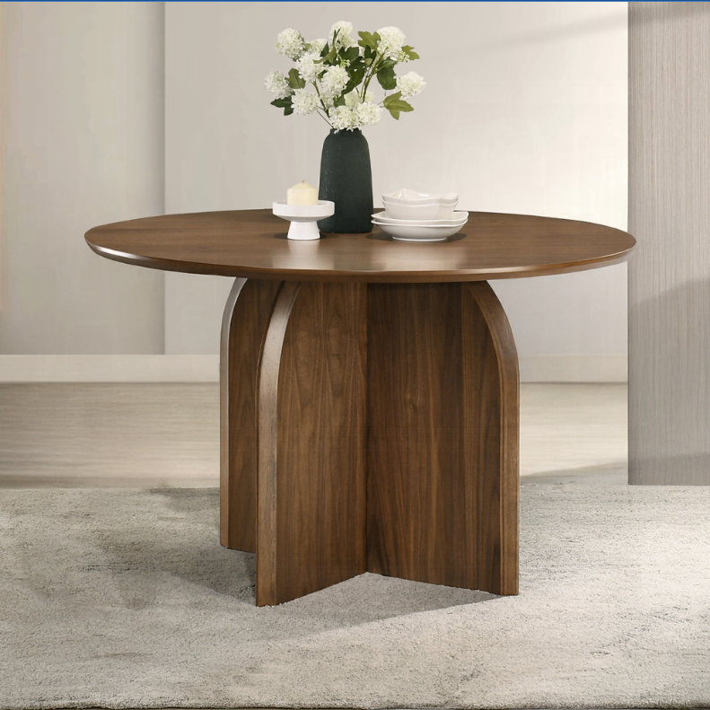 Delmon Dark Round Dining Table