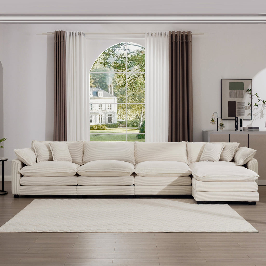 Modern Upholstered L Shape Modular Sectional Sofa