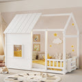 Twin Size House Floor Bed With 7 Colors LED Light
