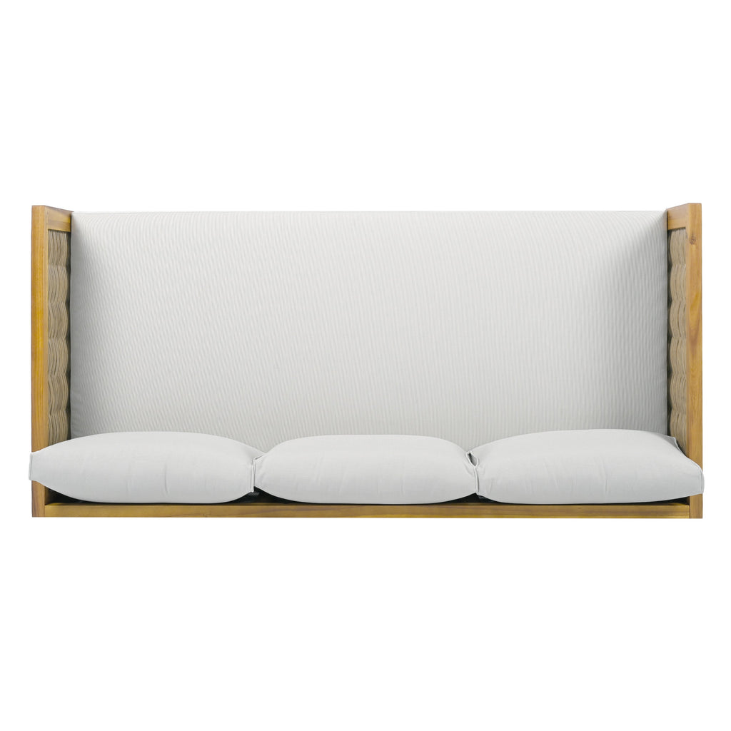 Claremont 3 Seater Daybed With Rattan Arms (Light)