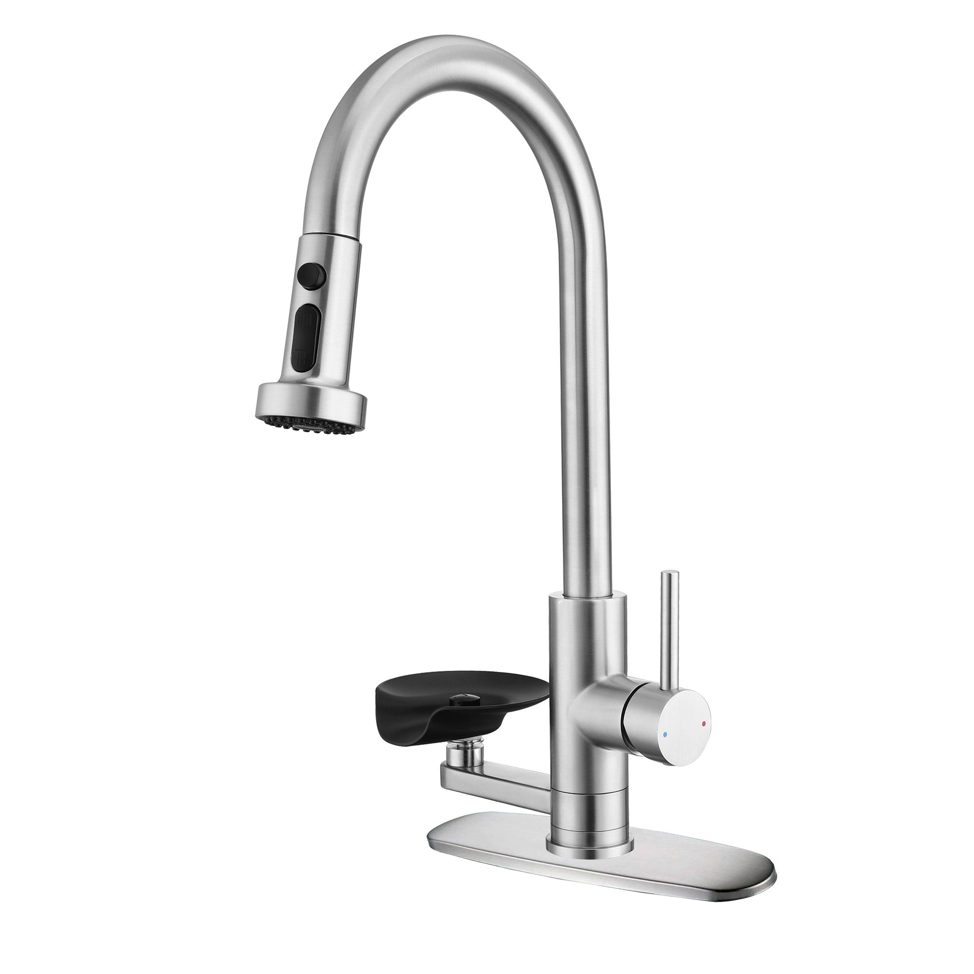 3-in-1 Kitchen Faucet with Press-Type Glass Rinser