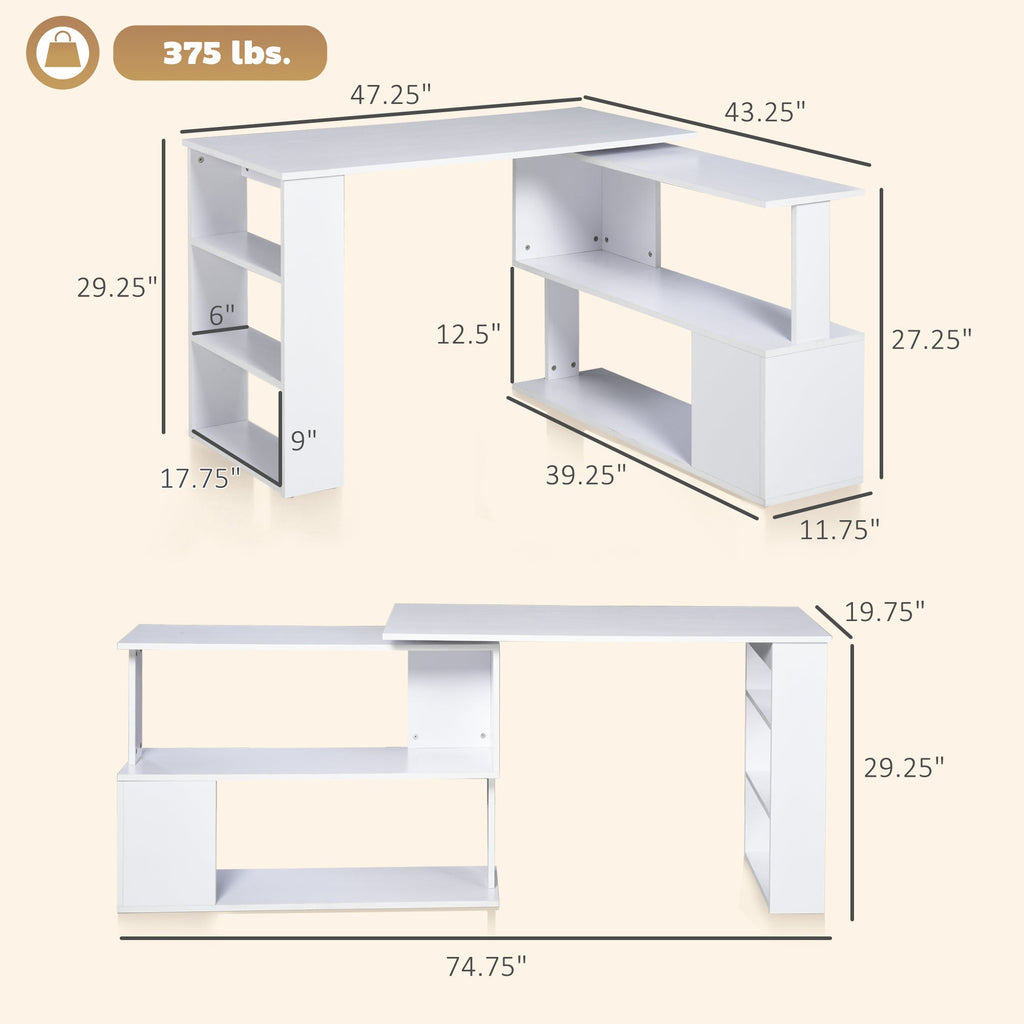 Writing Table Workstation - L Shaped Corner Computer Desk
