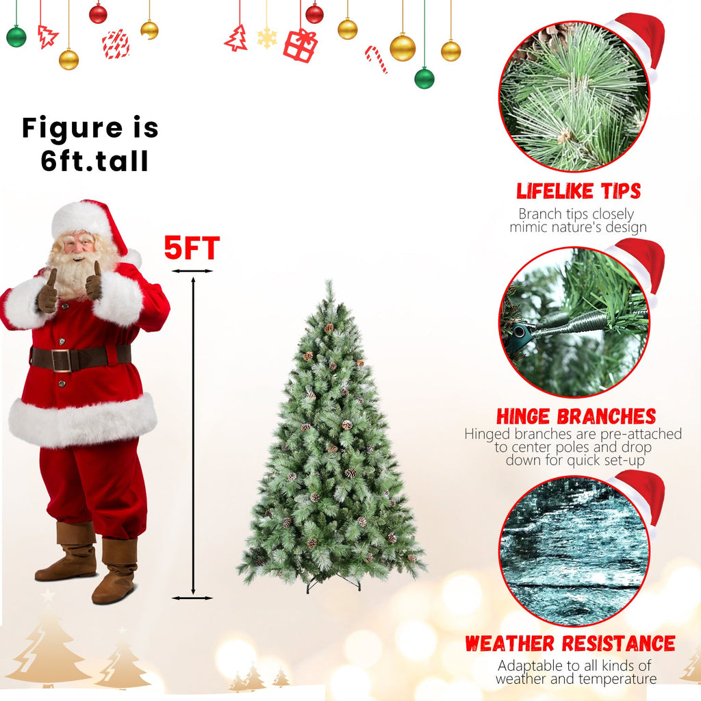 8FT Christmas Tree with 102 Pine Cones