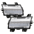 Spyder Jeep Wrangler 2018-2019 (Halogen Model Only) LED Front Bumper Lights - Seq. Signal - Chrome 5086778