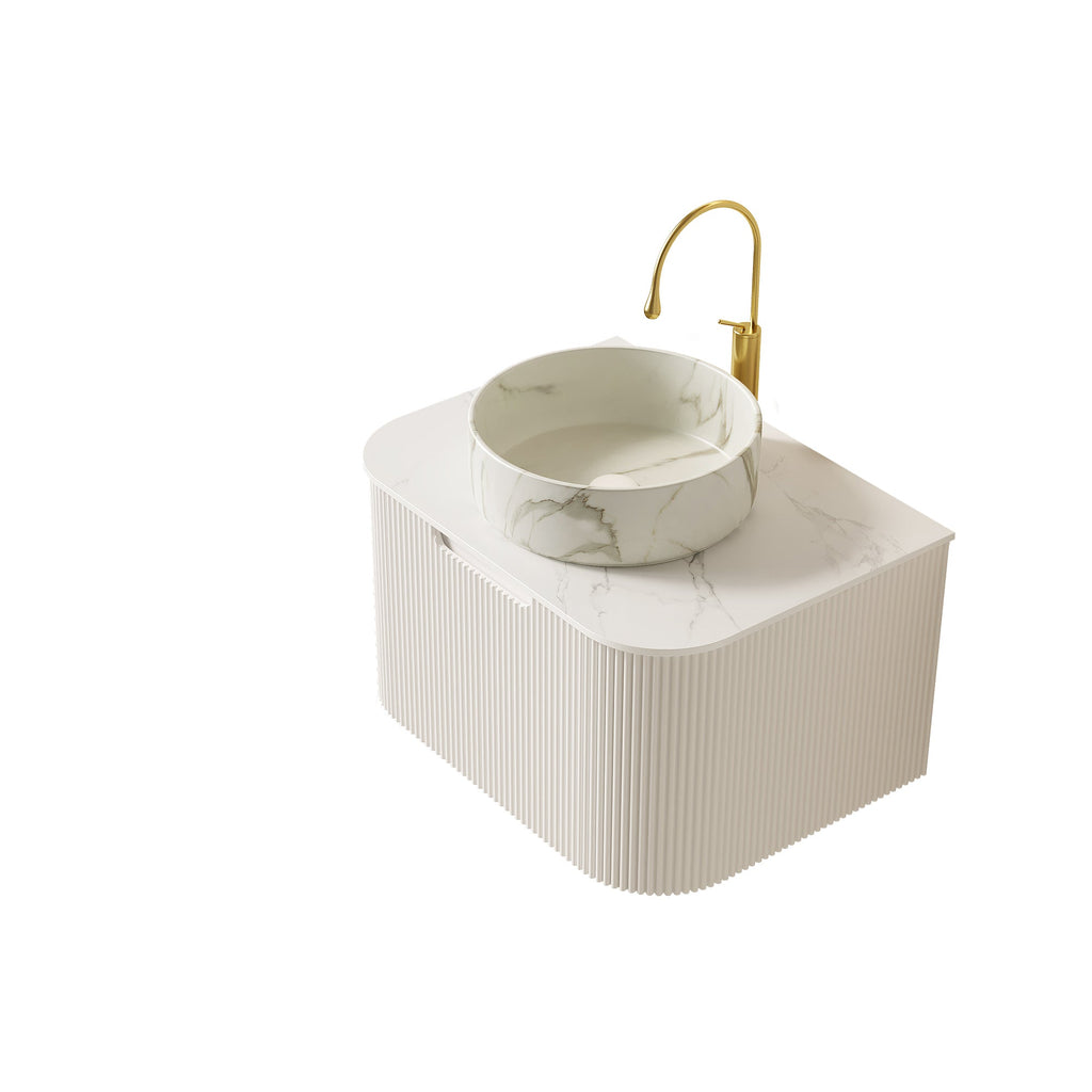 DINA 24" Bathroom Vanity & Sink, Floating Curved Edges