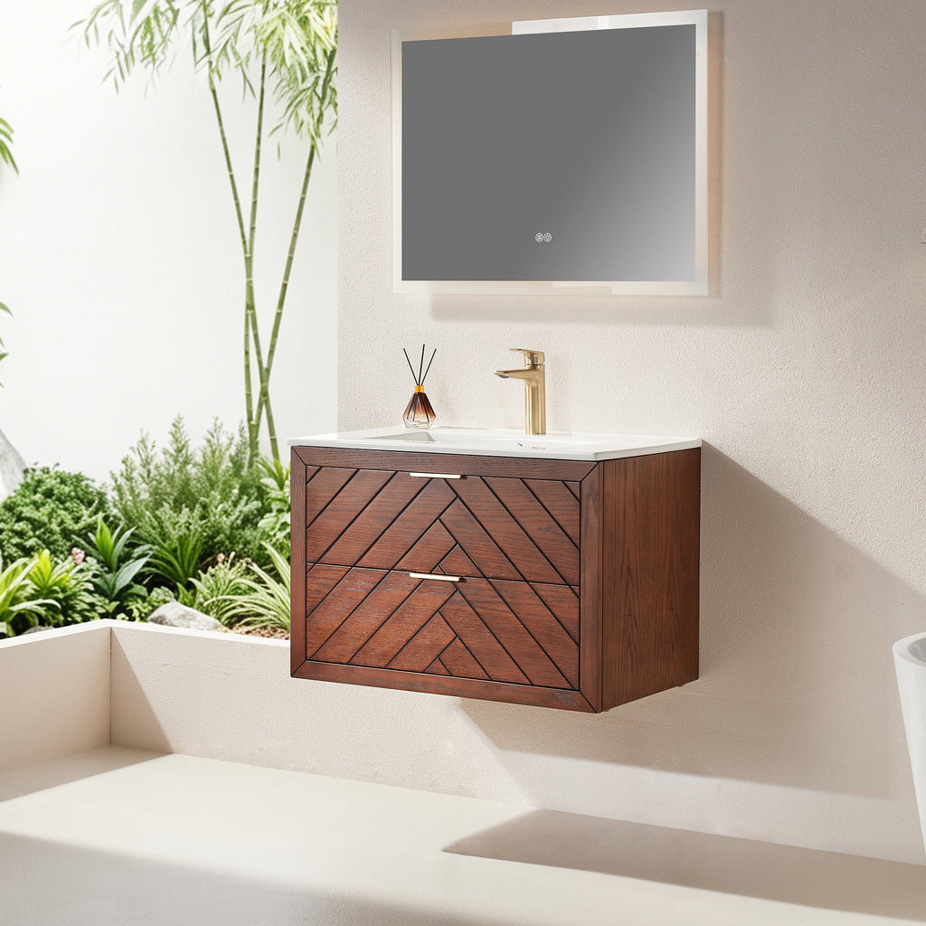 30" Pre-Assembled Wall Mounted & Floating Single Vanity Cabinet