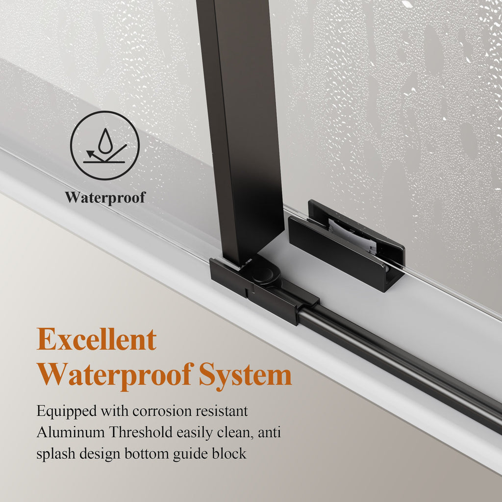 Frameless Stainless Steel Round Tube Single Sliding Shower Door