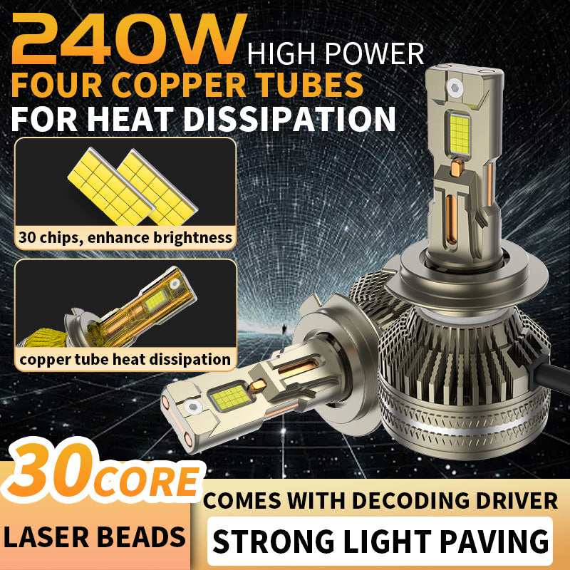 Cross Border Supply Of High Power 4 Copper-Tube Automotive Led Headlights H11H7H4 Car Lights Led Headlights Universal Car Headlights