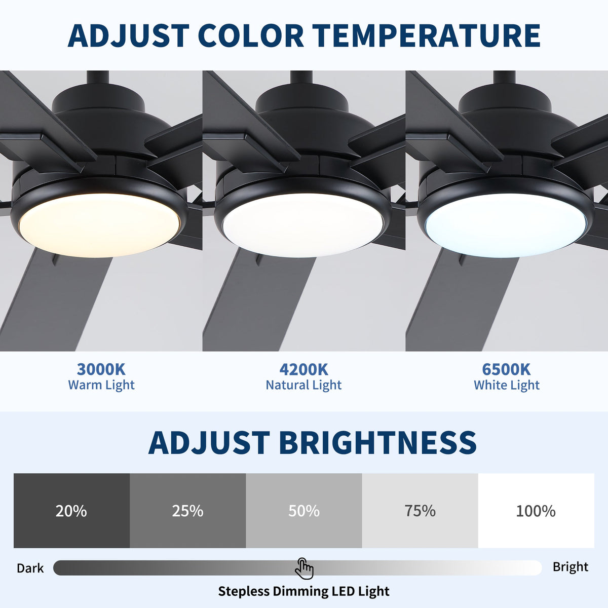 52" Matte Ceiling Fan with Light