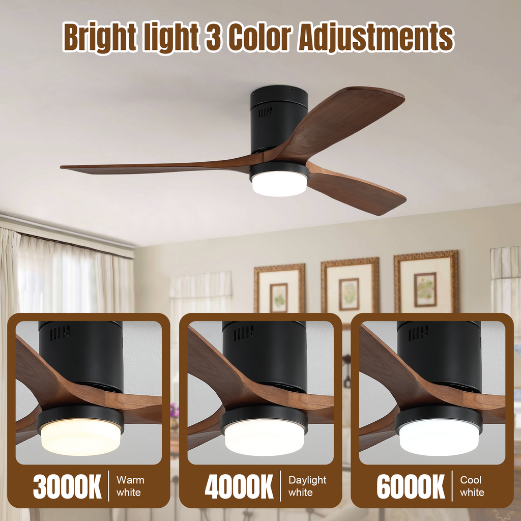 52 Inch Indoor Ceiling Fan With Lights