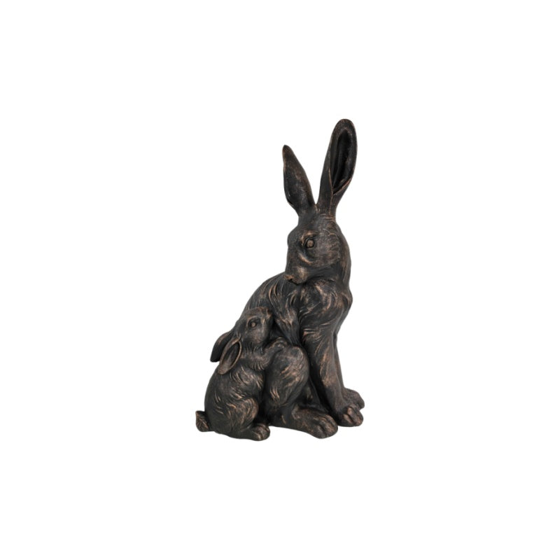 22'' Tall Mother Hare & Baby Cuddling Garden Statue