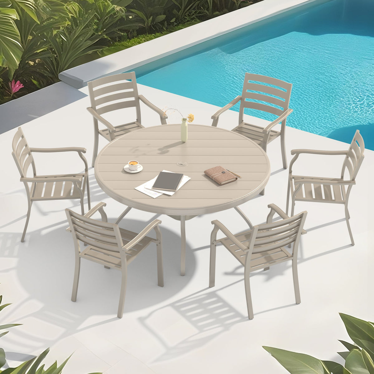 VRSHWO Iron Terrace Dining Chairs, a Set of 2