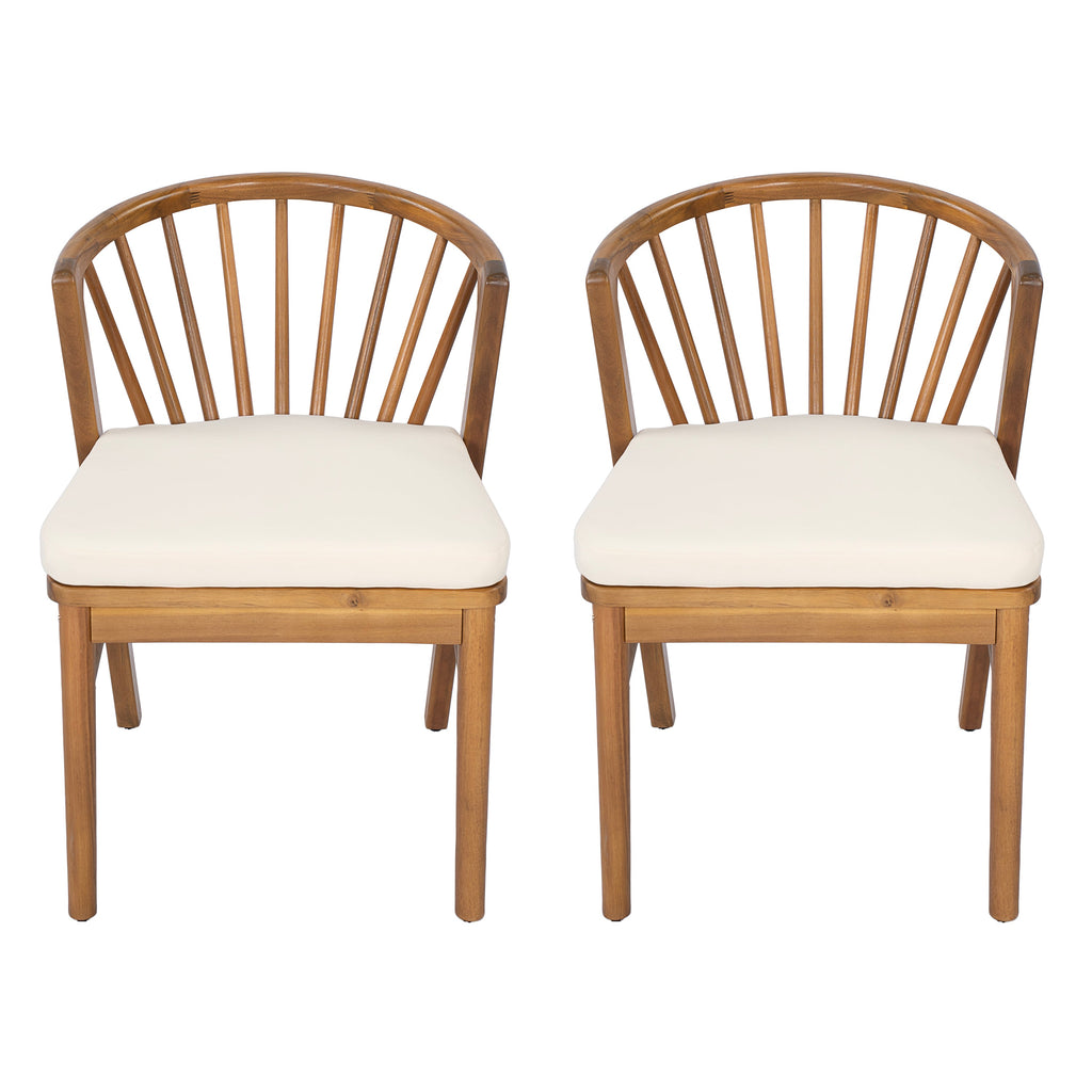 Outdoor Dining Chairs Set of 2 - Acacia Wood Patio Chairs